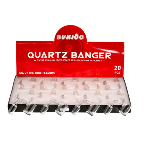 RUKIOO GLASS BANGER FLAT TOP MALE 20CT/DISPLAY